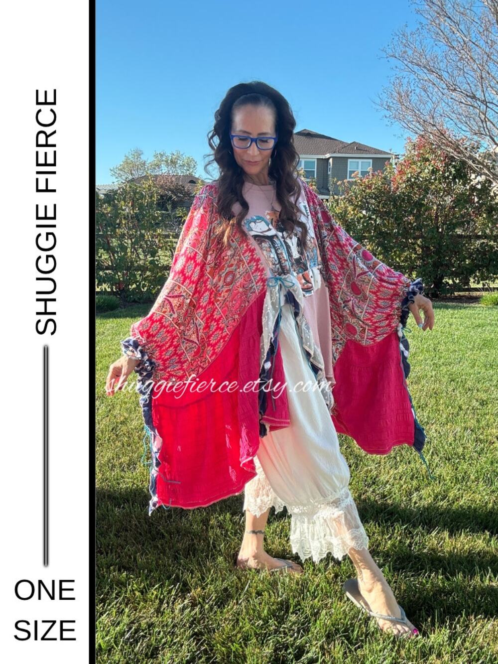 ✨ Shuggie Fierce One-of-a-Kind Upcycled Western Graphic Boho  Tunic | One Size✨